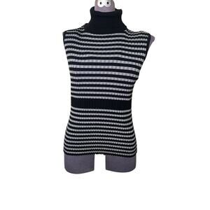 Cable & Gauge ribbed sweater turtleneck sleeveless womens size medium.